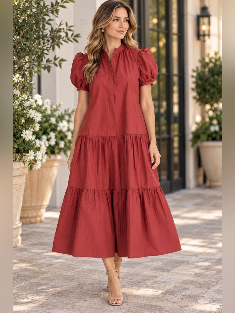 Derek Lam 10 Crosby | As Is Alexandra Puff Sleeve Shirt Midi Dress
